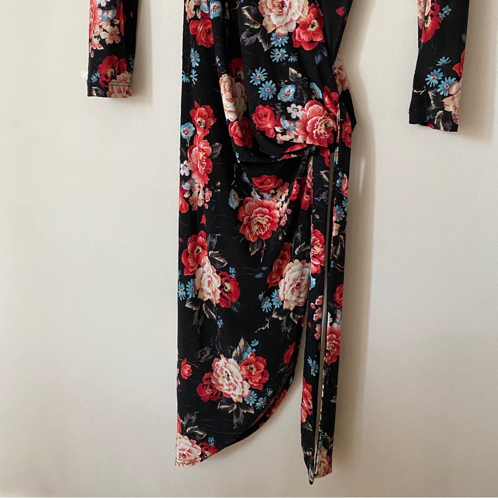 High Collar Floral Maxi Dress